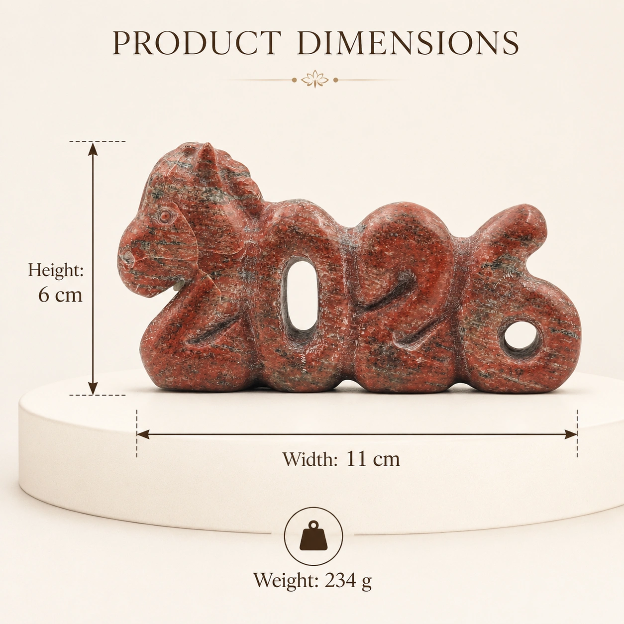 Red Jasper 2026 Horse Sculpture