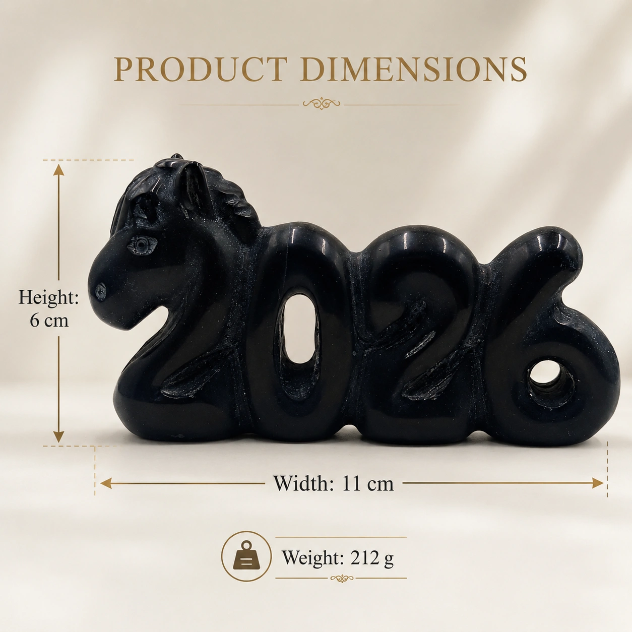 Black Obsidian 2026 Horse Sculpture