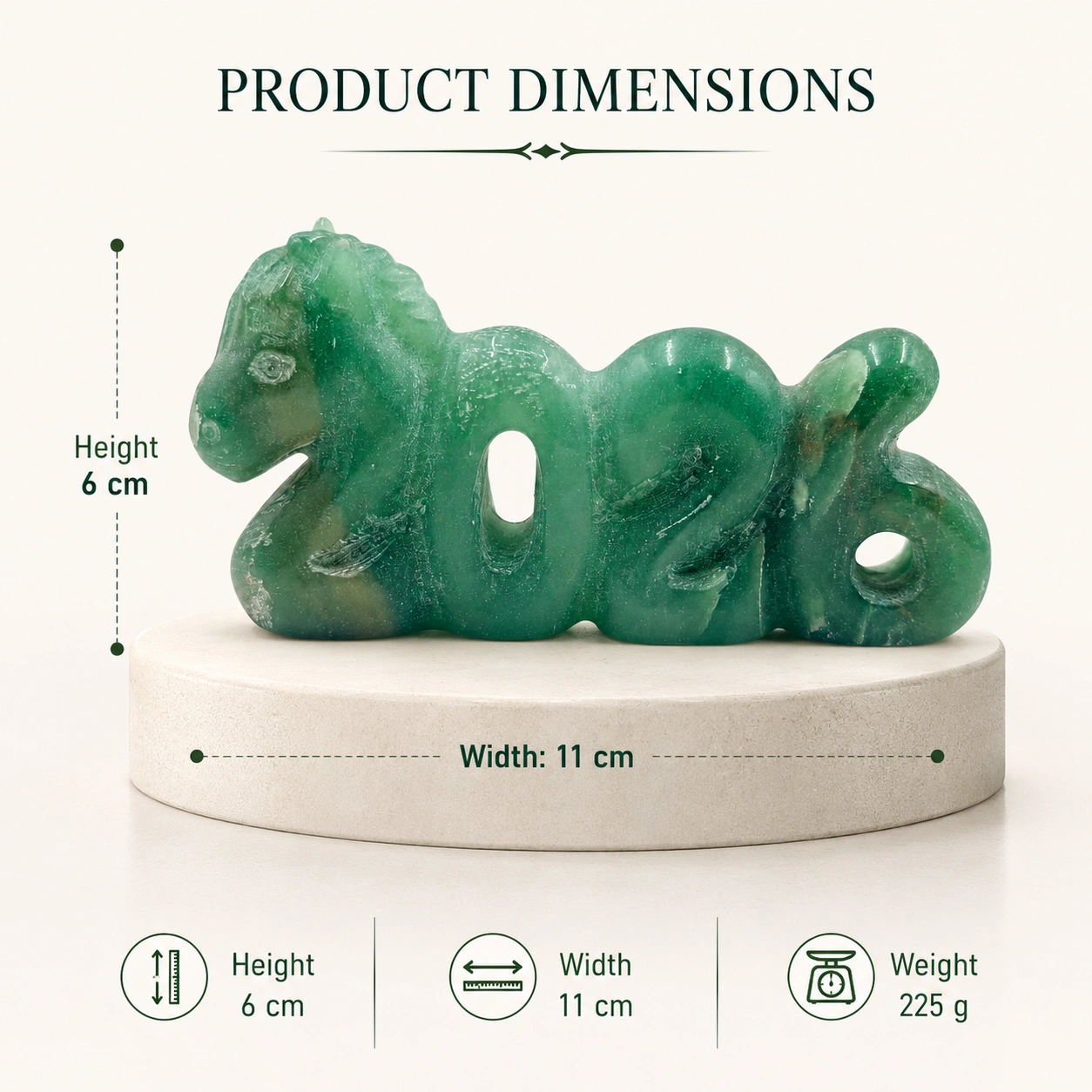 Green Aventurine 2026 Horse Sculpture