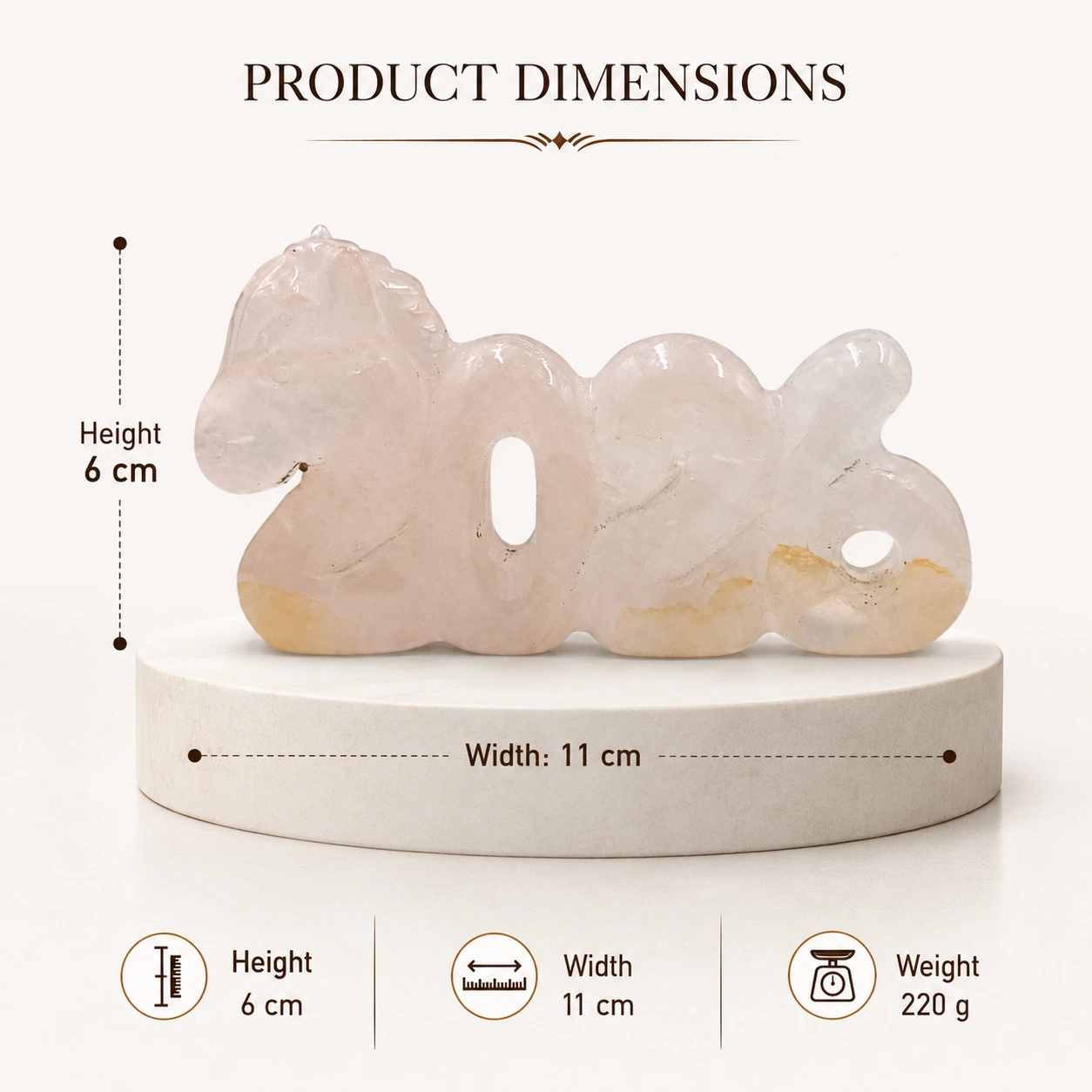 Rose Quartz 2026 Horse Sculpture