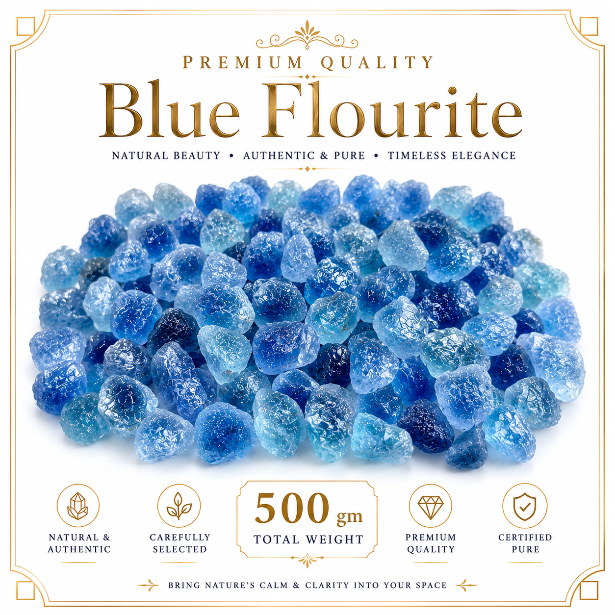 Blue Fluorite Raw Stone - 500gm