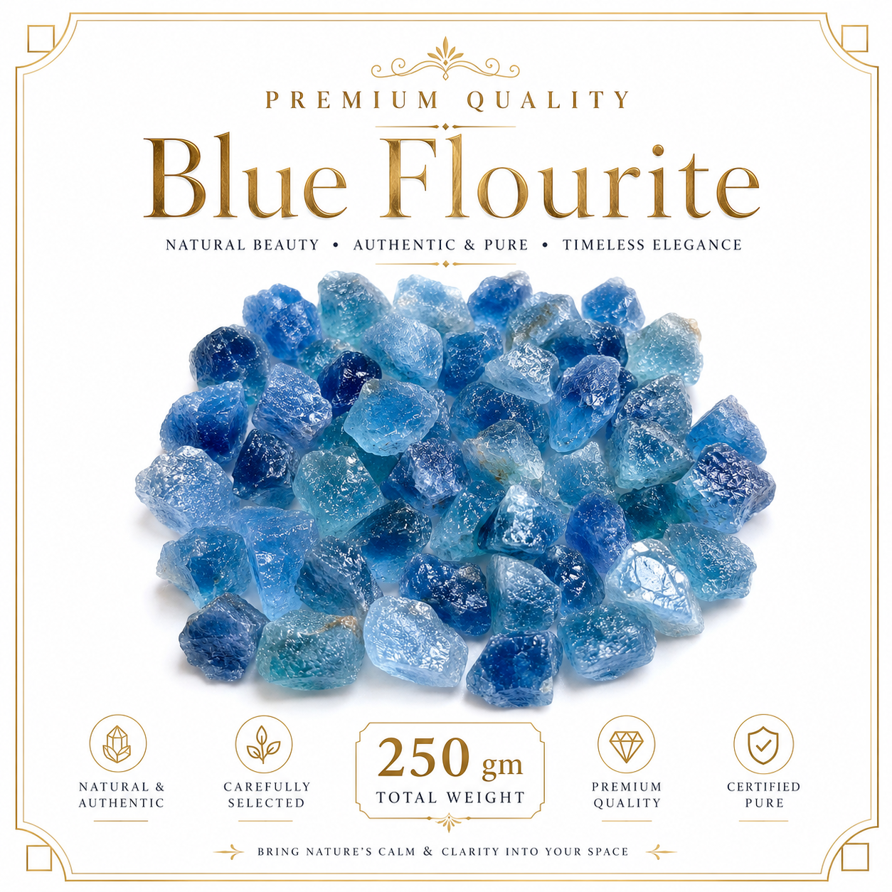 Blue Fluorite Raw Stone - 250gm