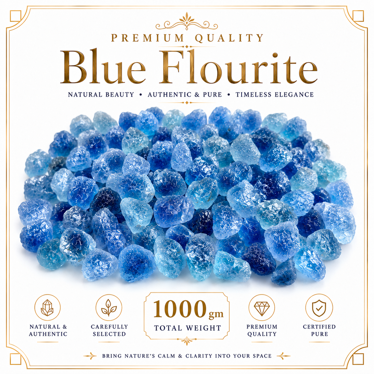 Blue Fluorite Raw Stone - 1000gm
