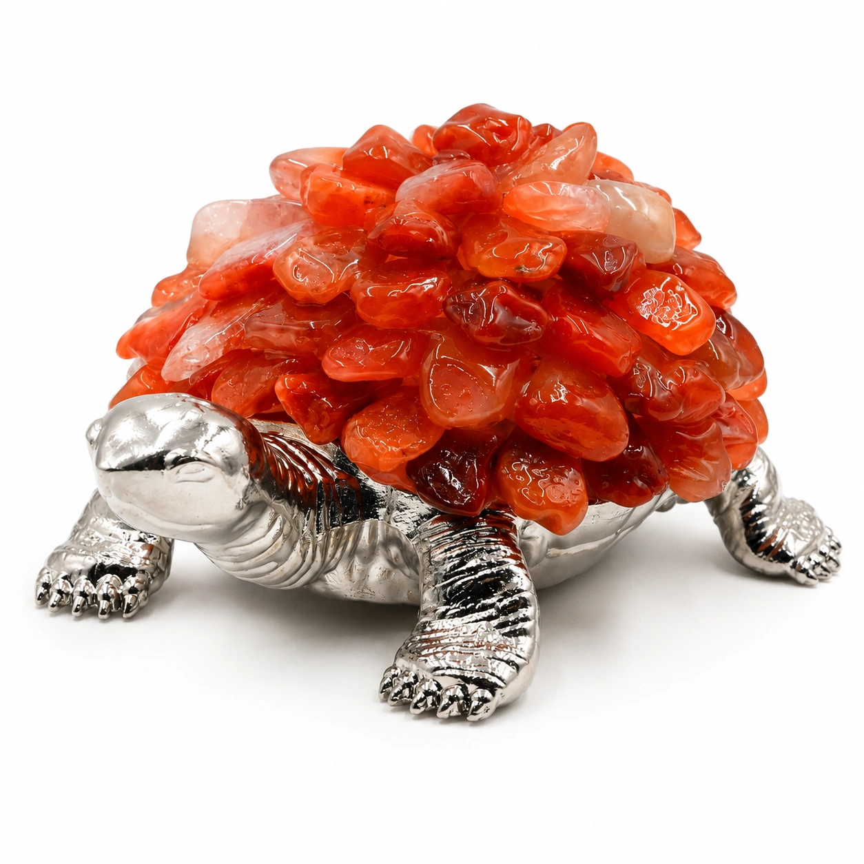 Carnelian Crystal Turtle Lamp — 7-Colour LED Decorative Crystal Tortoise | Feng Shui Good Fortune Décor