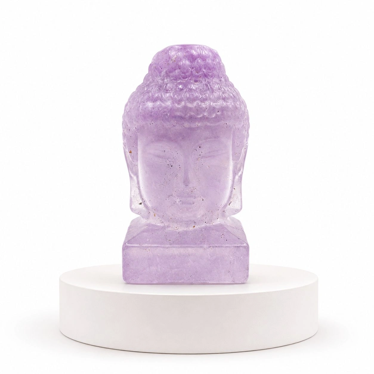 Hand-Carved Natural Crystal Buddha Head Figurine | Rainbow Fluorite, Green Fluorite & Amethyst Stone Variants | Premium Meditation & Home Decor Gift 2