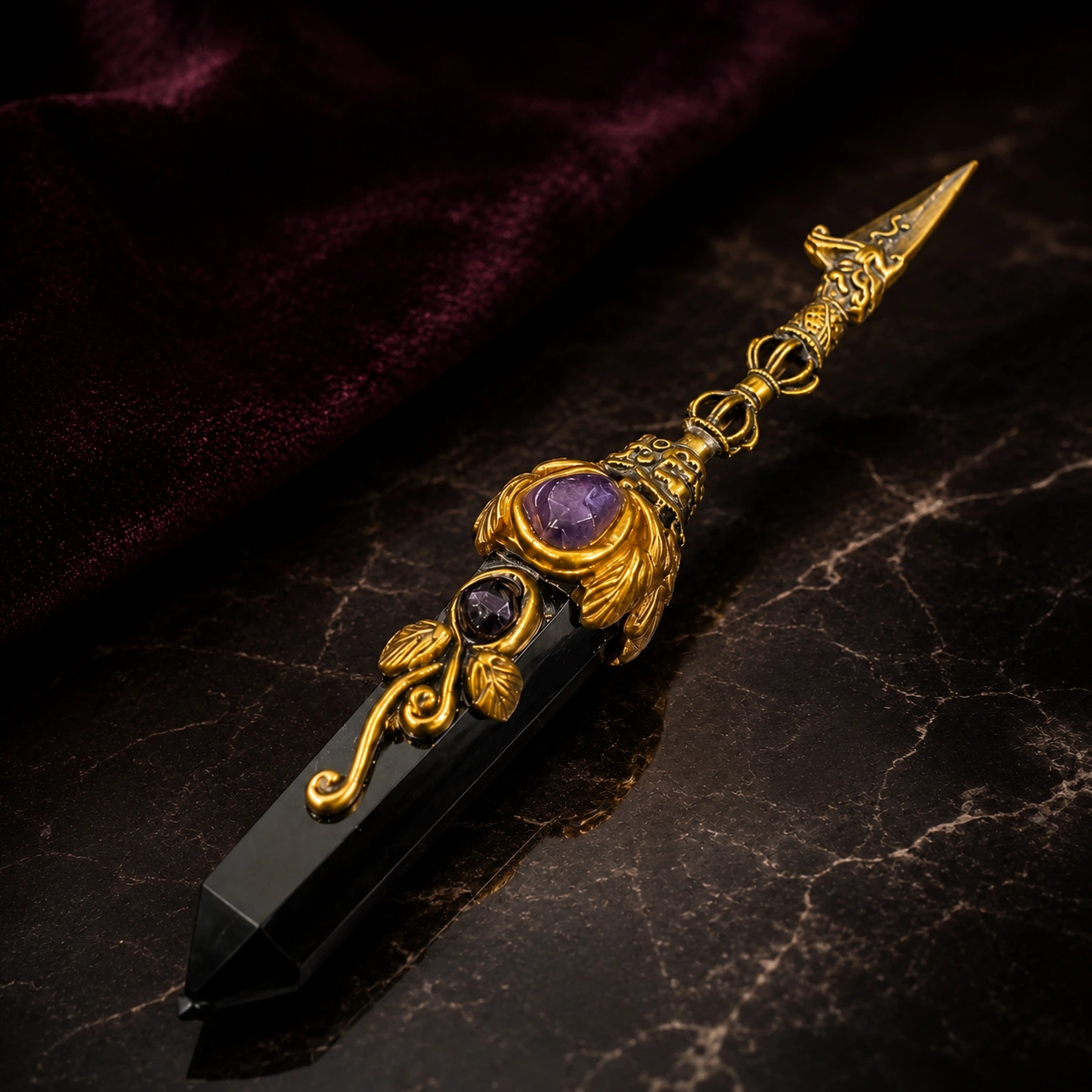 Black Crystal Decor Wand