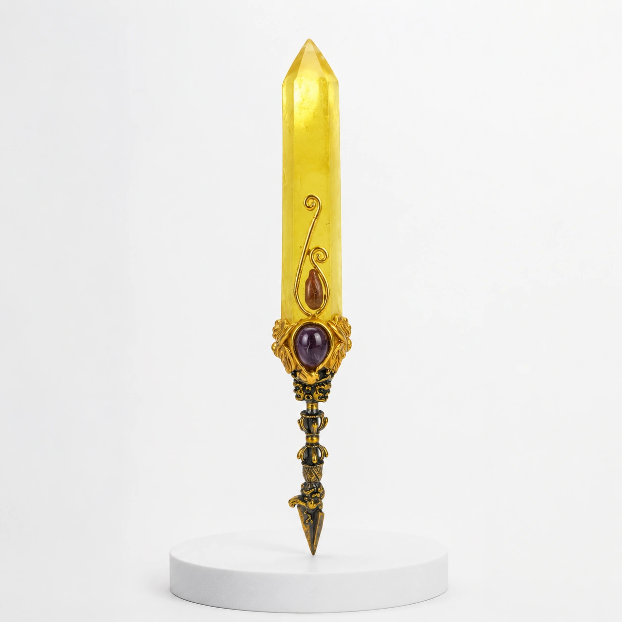 Handcrafted Crystal Decor Wand with Ornate Metalwork — view 2