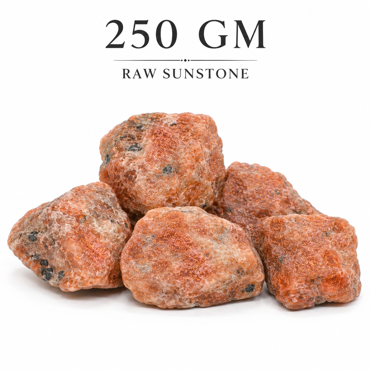 Natural A Quality Sunstone Raw Rough Stones | Shimmering Peach-Orange Feldspar Crystal Specimens for Home Décor & Meditation