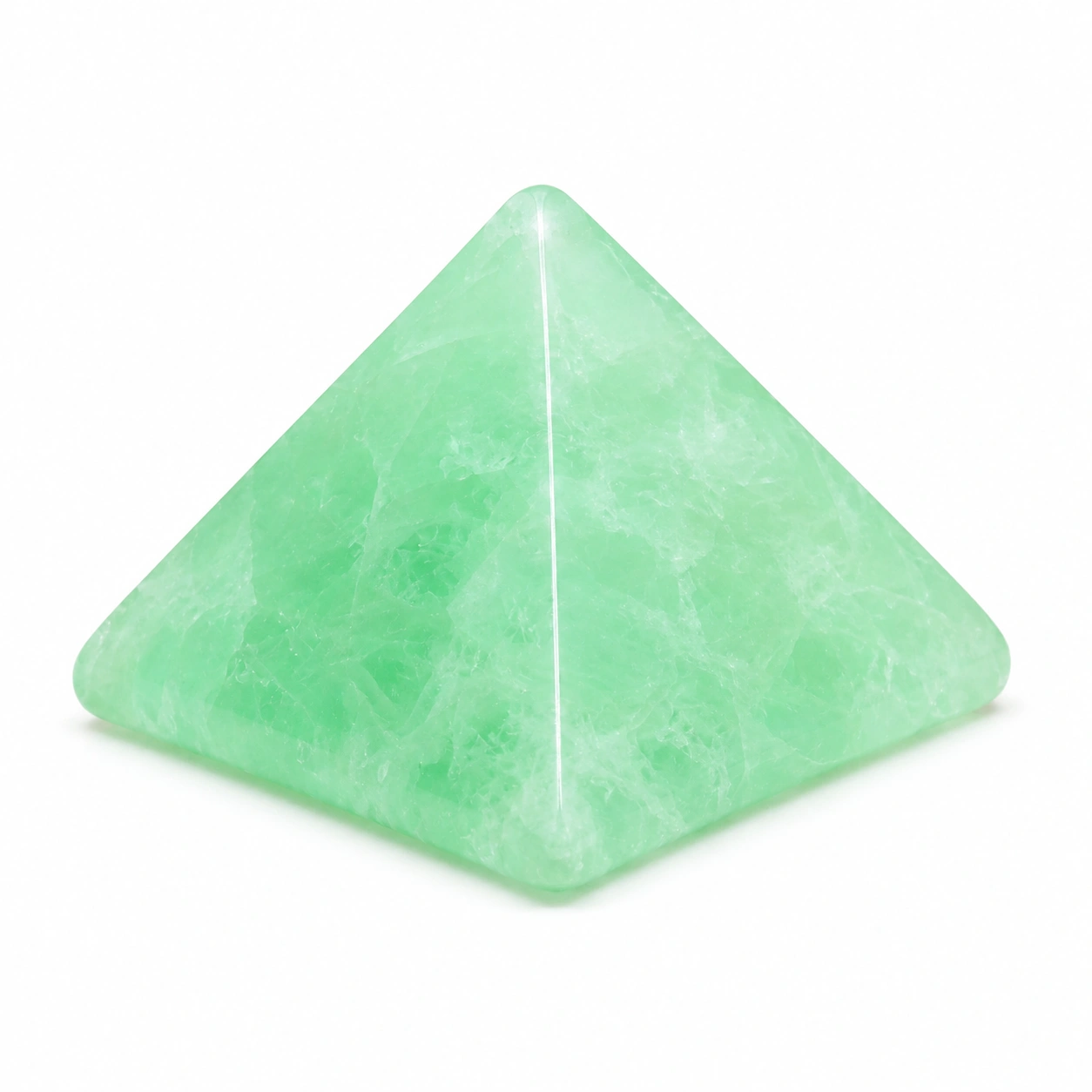 Natural Green Fluorite Crystal Pyramid - Hand-Polished Mint Glow Gemstone Pyramid for Clarity, Calm & Positive Transformation | Premium Feng Shui & Vastu Decor for Home, Office & Meditation Space | 3.5 cm Height / 4 cm Base / 78 g | Stone Mart — view 2