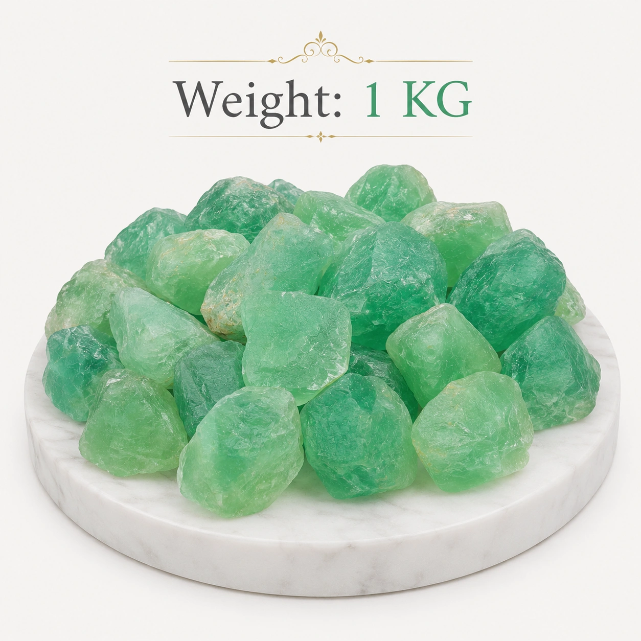 Natural Green Fluorite Raw Stone - 1 kg