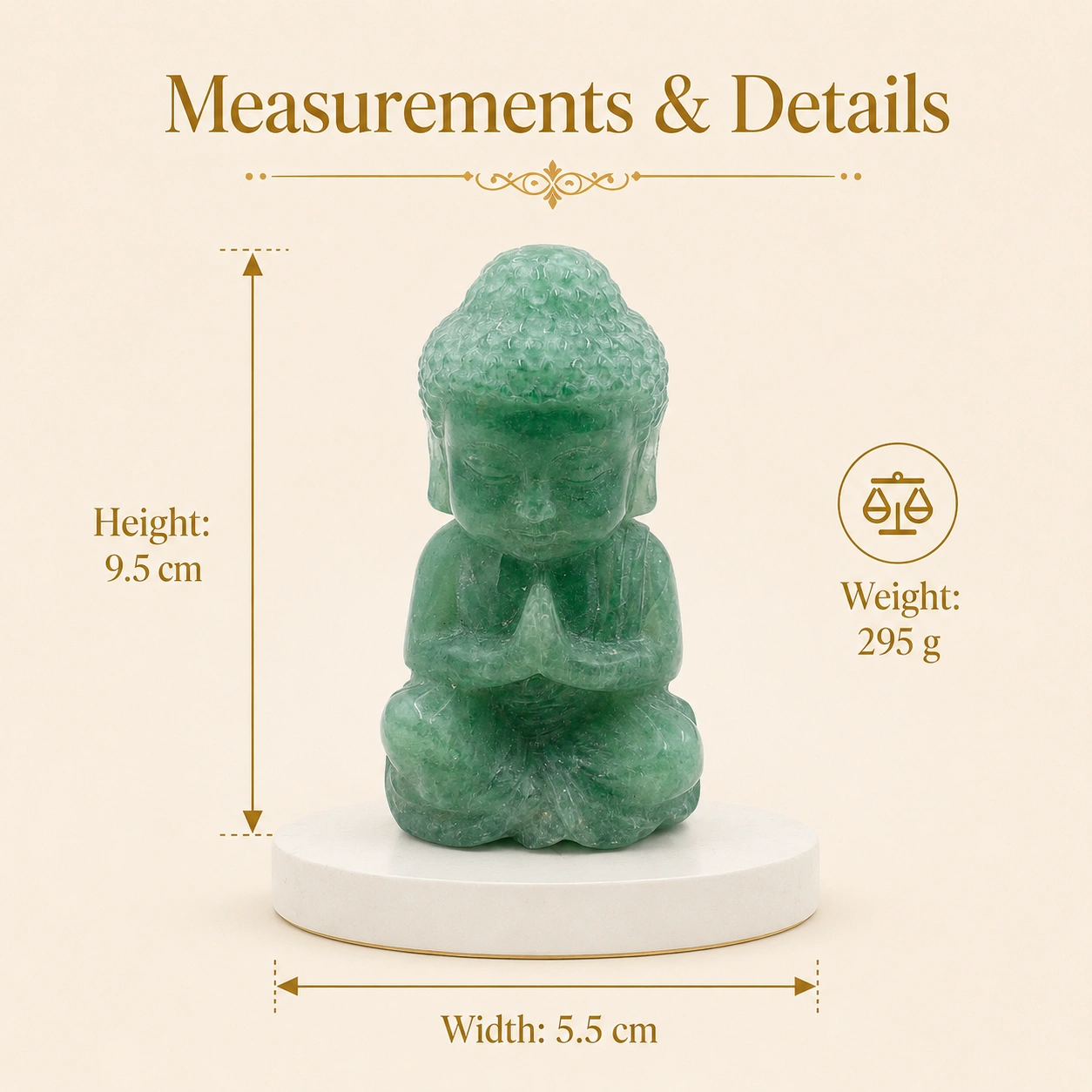 Natural Stone Buddha Decor Figurine | Hand-Carved Green Aventurine & Rose Quartz Buddha Statue for Home Decor, Meditation & Gifting