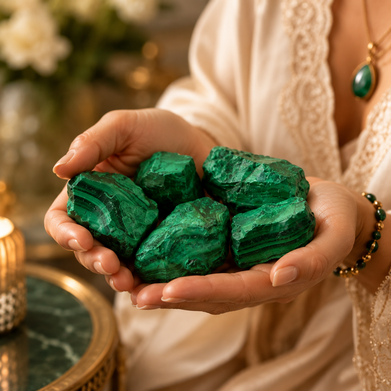 Raw Malachite Stone – Natural Banded Green Mineral Pieces | 250gm, 500gm, 1kg, 2kg Bulk Packs 3